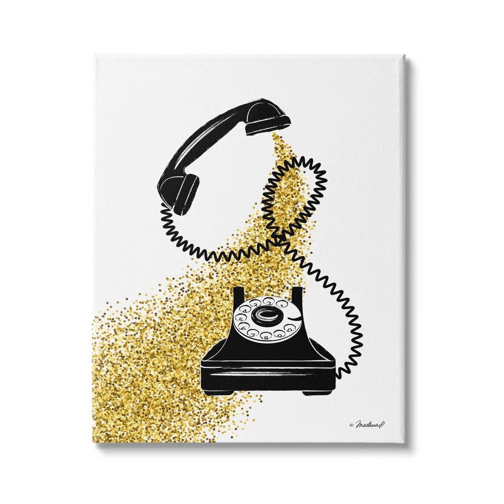 3283 Vintage Glam Telephone Abstract Gold Glitz Splatter, Design by Martina